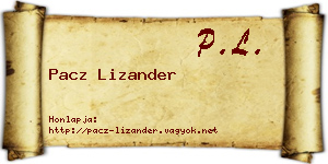 Pacz Lizander névjegykártya